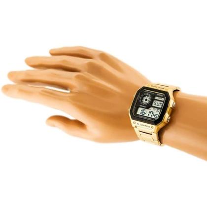 Imagem de Relógio Masculino Skmei Digital Quadrado Esportivo Dourado 1335