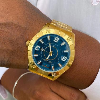 Imagem de Relogio Masculino Technos Analogico Aço Inoxidavel Performance Racer Calendario Original Resistente a Agua 1 Ano de Garantia