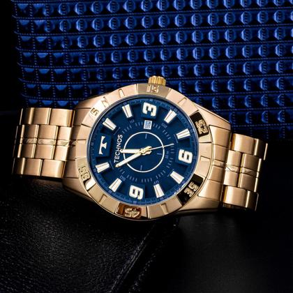 Imagem de Relogio Masculino Technos Analogico Aço Inoxidavel Performance Racer Calendario Original Resistente a Agua 1 Ano de Garantia