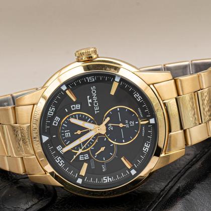 Imagem de Relogio Masculino Technos Classic Grandtech Analogico Aço Inoxidavel Dourado Original Resistente a Agua 1 Ano de Garantia RT6P57AA4P