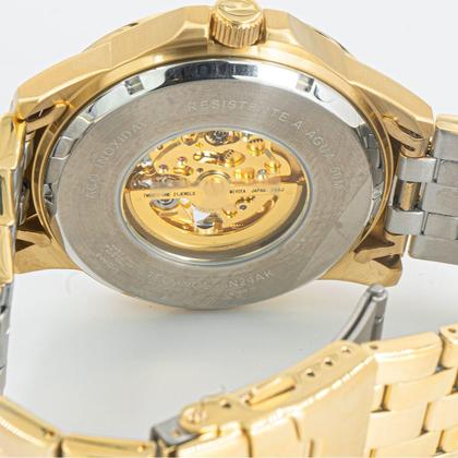 Imagem de Relógio Masculino Technos Dourado Aço Inoxidável Automático Mostrador Preto Original Resistente à Água RT8N24AK4P