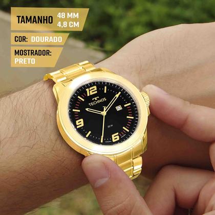 Imagem de Relógio Masculino Technos Dourado Prova Dágua Top Original