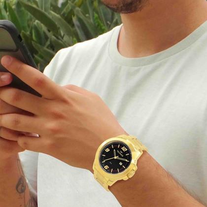 Imagem de Relógio Masculino Technos Dourado Prova Dágua Top Original