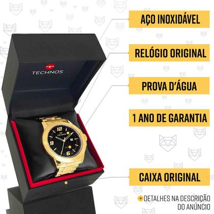 Imagem de Relógio Masculino Technos Dourado Prova Dágua Top Original