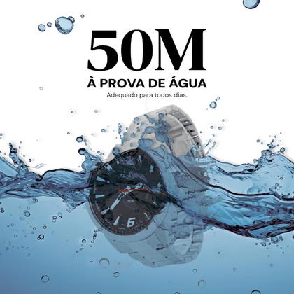 Imagem de Relógio Masculino Technos Performance Racer Prata Preto Original Resistente à Água RT2117LCYS1R