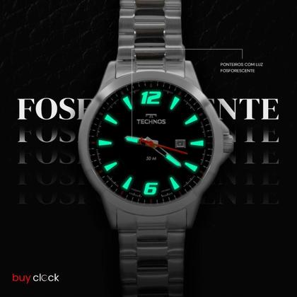 Imagem de Relógio Masculino Technos Performance Racer Prata Preto Original Resistente à Água RT2117LCYS1R