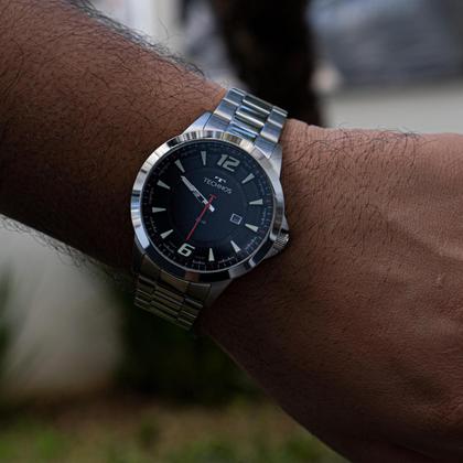 Imagem de Relógio Masculino Technos Performance Racer Prata Preto Original Resistente à Água RT2117LCYS1R