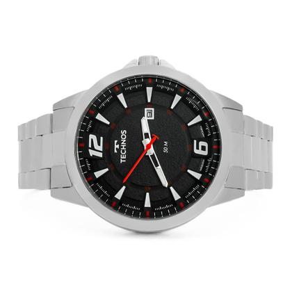 Imagem de Relógio Masculino Technos Performance Racer Prata Preto Original Resistente à Água RT2117LCYS1R