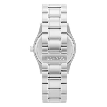 Imagem de Relógio Masculino Technos Prata Aço Mostrador Preto Original Resistente à Água 2115KLM1L