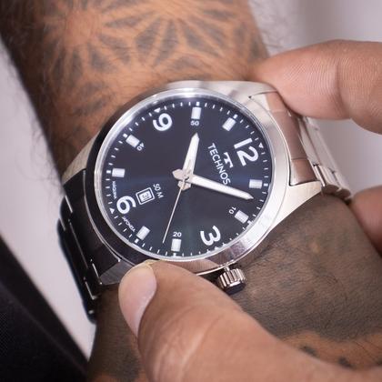 Imagem de Relógio Masculino Technos Prata Azul Analógico 2115TZP/1A