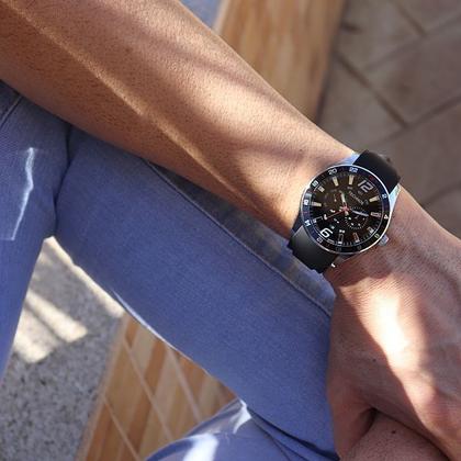 Imagem de Relógio Masculino Technos Preto Analógico Multifunção 6P25BN/8P Esportivo 