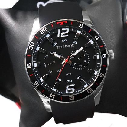 Imagem de Relógio Masculino Technos Preto Analógico Multifunção 6P25BN/8P Esportivo 