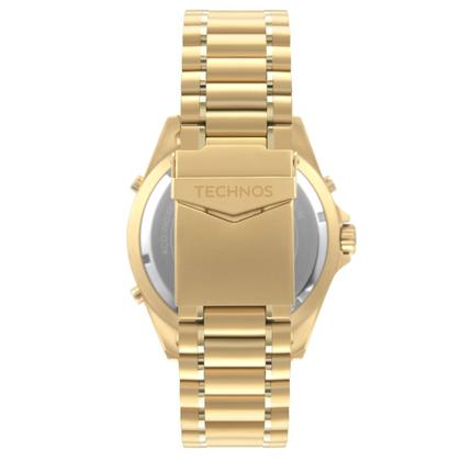 Imagem de Relógio Masculino Technos Skydiver Dourado e Preto Digital e Analógico Troca a Pulseira Kit com 2 Pulseiras à Prova D Água Social Casual Luxo Elegante