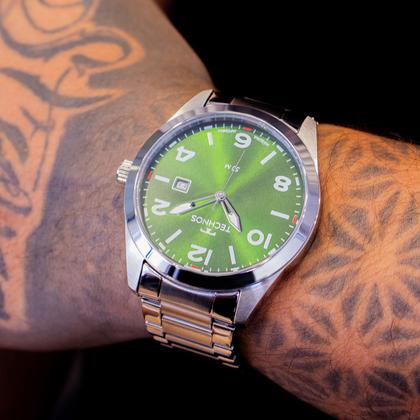 Imagem de Relógio Masculino Technos Verde Prata Analógico Calendário 2115TYP/1V