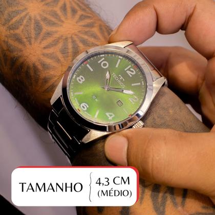 Imagem de Relógio Masculino Technos Verde Prata Analógico Calendário 2115TYP/1V