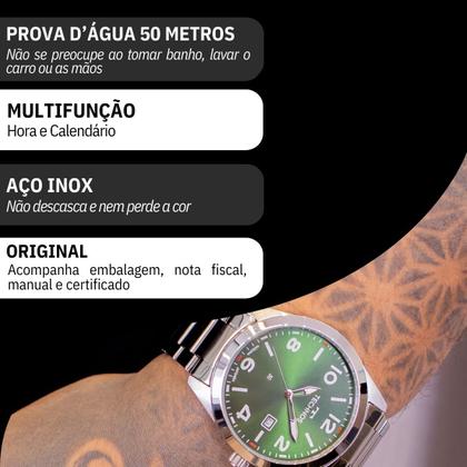 Imagem de Relógio Masculino Technos Verde Prata Analógico Calendário 2115TYP/1V
