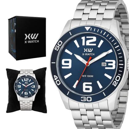 Imagem de Relógio Masculino XWatch Azul Aço Original Resistente à Agua XMSS1067D2SX