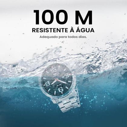 Imagem de Relógio Masculino XWatch XTEEL Aço Mostrador Preto Original Resistente à Água ROXMSS1056P