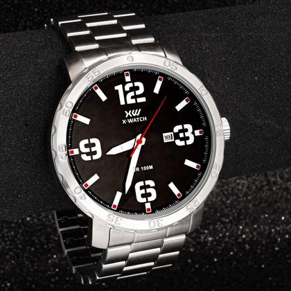 Imagem de Relógio Masculino XWatch XTEEL Aço Mostrador Preto Original Resistente à Água ROXMSS1056P