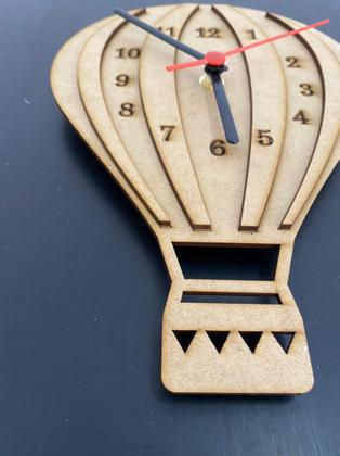 Imagem de Relógio Mdf Cru 3mm Gravado Balão Sala Quarto Escritório