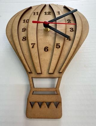 Imagem de Relógio Mdf Cru 3mm Gravado Balão Sala Quarto Escritório