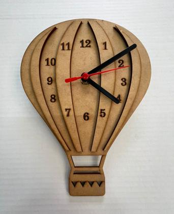 Imagem de Relógio Mdf Cru 3mm Gravado Balão Sala Quarto Escritório