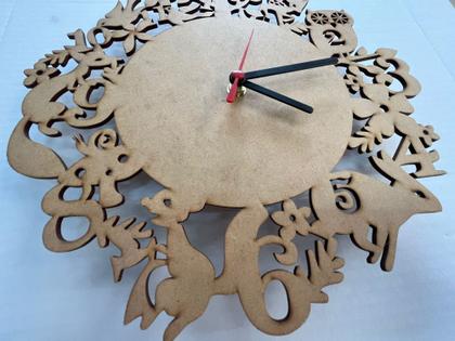 Imagem de Relógio Mdf Cru 3mm Gravado Floresta Sala Quarto Escritório