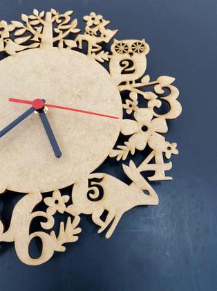 Imagem de Relógio Mdf Cru 3mm Gravado Floresta Sala Quarto Escritório