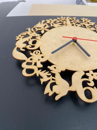 Imagem de Relógio Mdf Cru 3mm Gravado Floresta Sala Quarto Escritório