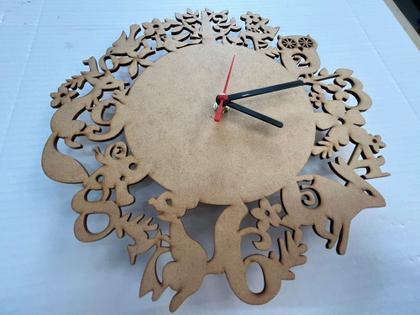 Imagem de Relógio Mdf Cru 3mm Gravado Floresta Sala Quarto Escritório