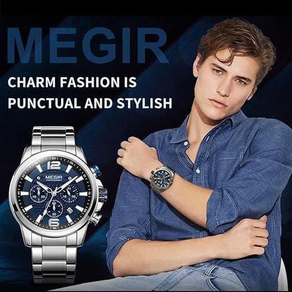 Imagem de Relógio MEGIR Analógico Quartzo Cronógrafo 3ATM