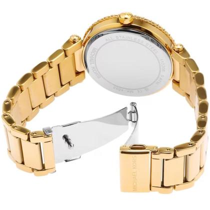 Imagem de Relógio Michel Kors Feminino Parker Brilhante Dourado Pedras Médio MK4693/1DN