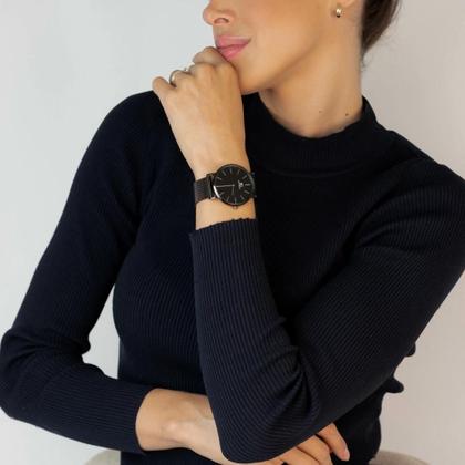 Imagem de Relógio Minimalista Masculino Preto Saint Germain Houston Full Black 40mm