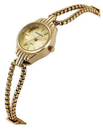 Imagem de Relógio mondaine feminino dourado delicado pequeno 32957lpmvde1