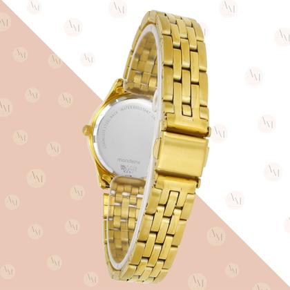 Imagem de Relógio Mondaine Feminino Dourado Original Luxo Prova Dágua