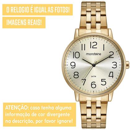 Imagem de Relógio Mondaine Feminino Dourado Original Luxo Prova Dágua