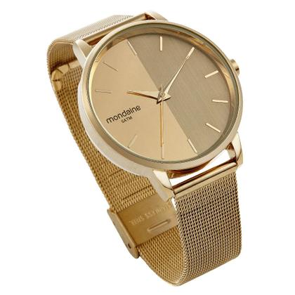 Imagem de Relógio Mondaine Feminino Malha de Aço Espelhado Dourado