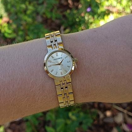 Imagem de Relógio Mondaine Feminino Original Dourado À Prova D'Água com NF Pulseira 689D
