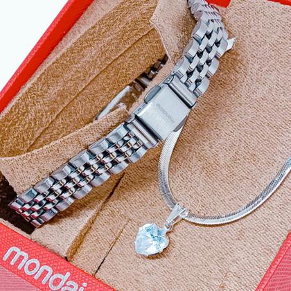 Imagem de Relógio Mondaine Feminino Original Prata Redondo À Prova DÁgua com NF 425P 32425LOMVNE2