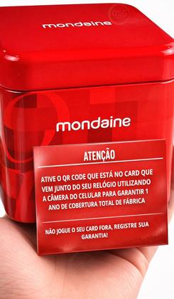 Imagem de Relógio Mondaine Masculino Analógico De Pulso Prateado Quartz Pulseira Em Aço Inox Brilha no Escuro Calendário A Prova D água 50 Metros Original