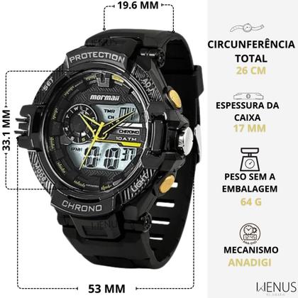 Imagem de Relógio Mormaii Masculino De Pulso Analógico Digital Prova DÁgua 100 Metros Original