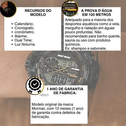 Imagem de Relógio Mormaii Masculino De Pulso Analógico Digital Prova DÁgua 100 Metros Original
