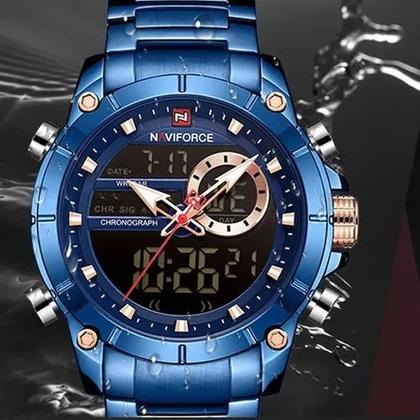 Imagem de Relogio Naviforce 9163 Azul Masculino Digital e Analogico