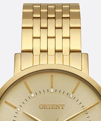 Imagem de Relogio Orient Feminino Dourado banhado folheado minimalista médio social luxo a prova dagua FGSS1163 C1KX