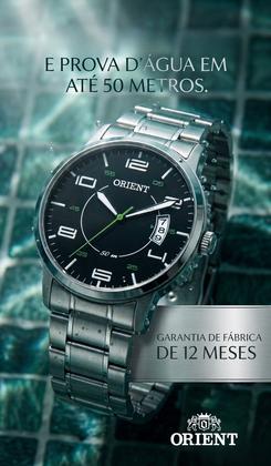 Imagem de Relógio Orient Masculino Analógico Quartz De Pulso Esportivo Casual Prateado Em Aço Inoxidável A Prova Dágua Em 50 Metros Com Calendário Original