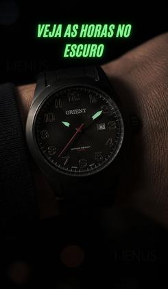 Imagem de Relógio Orient Masculino Analógico Quartz Esportivo Casual De Pulso Preto Em Aço Inoxidável A prova Dágua Em 100 Metros Original