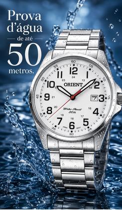 Imagem de Relogio Orient Masculino De Pulso Analogico Quartz Prata Esportivo Casual A Prova Dágua Em 50 Metros Em Aço Inoxidável Original