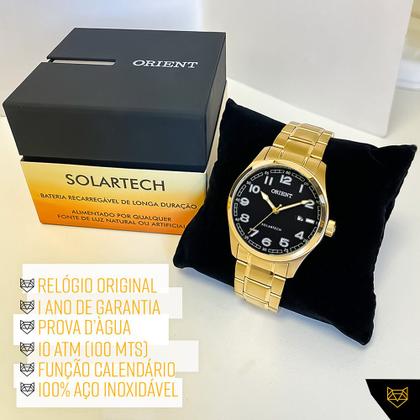 Imagem de Relógio Orient Solartech Masculino Luxo Dourado Analógico