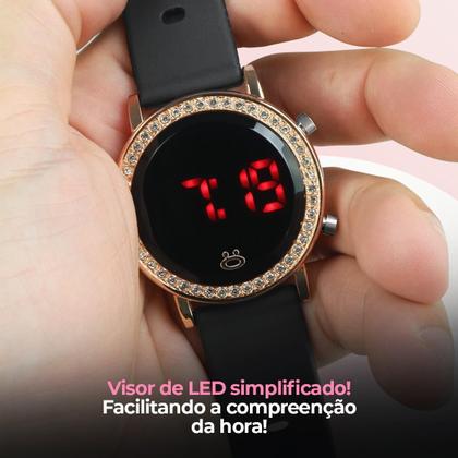 Imagem de Relógio Orizom Maria LED Dourado - Pulseira Silicone