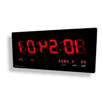 Imagem de Relógio Parede Led Digital Grande 47cm Data Termômetro Firma Academia Hospital